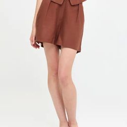 Cover Story Brown Regular Fit Shorts-image-6
