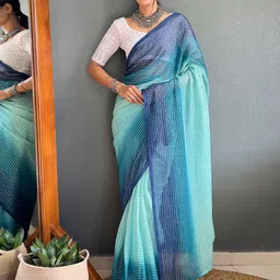 LeeliPeeri Designer Embellished Zari Poly Chiffon Ready to Wear Saree-image-32