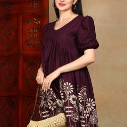 Moda Rapido Floral Print Puff Sleeve Fit & Flare Dress-picture-29