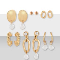 Zaveri Pearls Gold Tone Set of 25 Stud Drop & Semi-Hoops Earrings-ZPFK17711 image 2