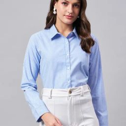 Style Quotient Blue Striped Shirt-85