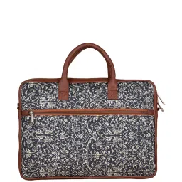 ZOUK Black Jute Large Messenger Bag image 3