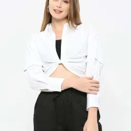 Remanika White Pure Cotton Cropped Shirt-image-18