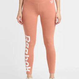 Reebok Peach Cotton Printed Sports Tights-picture-21