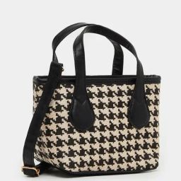 Styli Black Printed Satchel Handbag-16