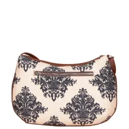 ZOUK Beige Printed Medium Sling Handbag image 3