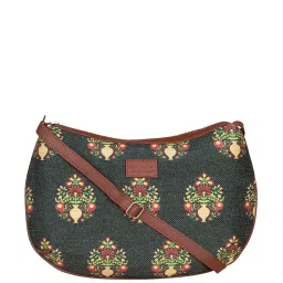 ZOUK Green Printed Medium Sling Handbag image 1