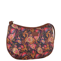 ZOUK Blue Printed Medium Sling Handbag image 5