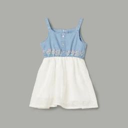 Juniors by Lifestyle Blue Embroidery Regular Fit Dress-image-41
