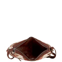 ZOUK White Printed Medium Sling Handbag image 4