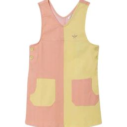 Elle Kids Orange Color Block Dress-image-86