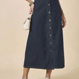Style Quotient Blue Cotton Regular Fit Skirt-picture-39
