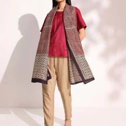 Fabindia Maroon Printed Stole-picture-21