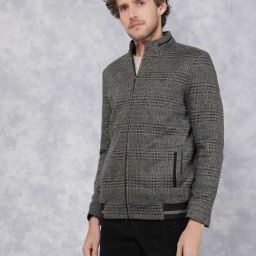 Crimsoune Club Black Regular Fit Checks Jacket-10