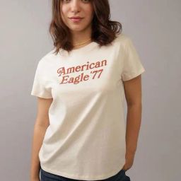 American Eagle Outfitters Beige Cotton Printed T-Shirt-picture-7