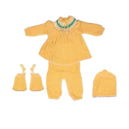 TRENDY WORLD Girls Pure Wool Sweater With Trousers Beanie & Socks-picture-23