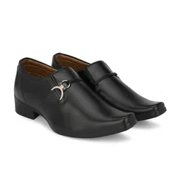 Anouk Men Black Solid Synthetic Leather Victory Formal Shoes-picture-17