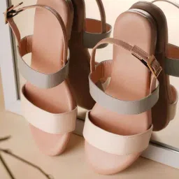 The White Pole Women's Grey Back Strap Sandals-image-92