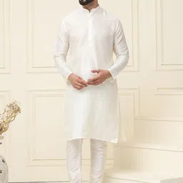 SOJANYA Men Regular Dupion Silk Kurta with Churidar image 1