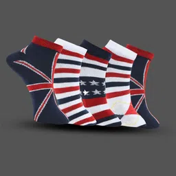 MJE Men Pack Of 5 Patterned Ankle Length Socks-image-60