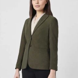 Van Heusen Green Textured Pattern Formal Blazer-image-12