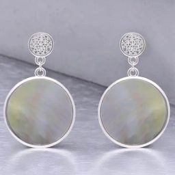 crash.club by CKC 925 Sterling Silver Round Gem Eardrops for Women-picture-29
