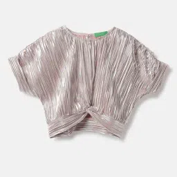 United Colors of Benetton Girls Light Pink Textured Top-image-13