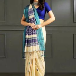 Aditri Off White Handloom Khadi Cotton Saree-picture-45