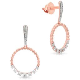 Malabar Gold and Diamonds 18k Rose Gold Drop Earrings-21