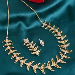 Voylla Gold Alpana Regal Sheen Necklace & Earring Set-picture-28
