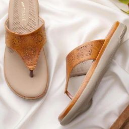 Trase Women's Beige Thong Wedges-image-74