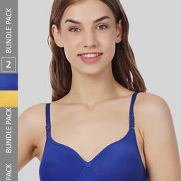 FUNAHME Pack Of 2 Lightly Padded Full Coverage Cotton T-shirt Bra With All Day Comfort-image-94