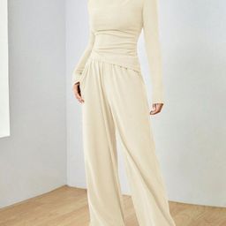 StyleCast Women Boat Neck Top With Trousers Co-Ords-picture-23