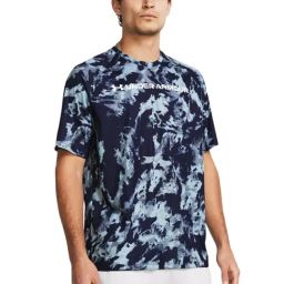 Under Armour Blue Regular Fit Abstract Sports T-Shirt-picture-4