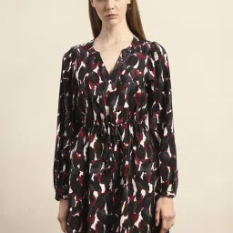Vero Moda Red & Black Flared Fit Printed Dress-picture-27