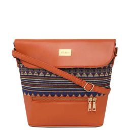 KLEIO Tan Textured Medium Sling Handbag-86