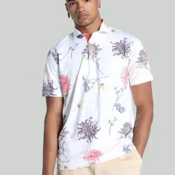 Puma White Regular Fit Floral Print Sports Polo-image-94