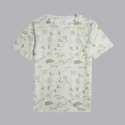 Cavio Boys Light Green Printed T-Shirt-image-24