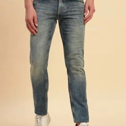 Cantabil Blue Regular Fit Solid Denim Jeans-image-46