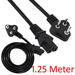 EASY ELECTRONICS  Black 3 Pin Computer SMPS Power Cable for Desktop & Monitor-Pack of 5 image 3
