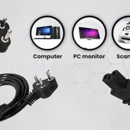 EASY ELECTRONICS  Black 3 Pin Computer SMPS Power Cable for Desktop & Monitor-Pack of 5 image 5