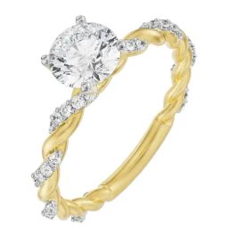 Emori 18k Yellow Gold & Diamond Solitaire Twist Engagement Ring-image-11
