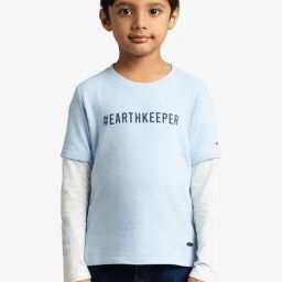 Ed-A-Mamma Boys Blue Cotton Printed T-Shirt-42