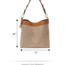 Fossil Brown Jessie Textured Medium Bucket Bag image 5