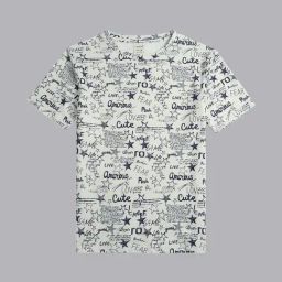 Cavio Kids Navy & White Printed T-Shirt-image-65