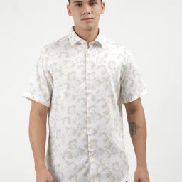 Calvin Klein Beige Slim Fit Printed Shirt-image-98