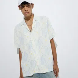 Nuon by Westside Off-White Tropical-Inspired Relaxed-Fit Shirt-image-34