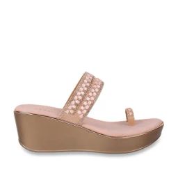 Mochi Women's Peach Toe Ring Wedges-image-24