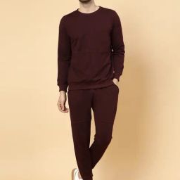 Rigo Wine Regular Fit Sweatshirt & Joggers Set-23