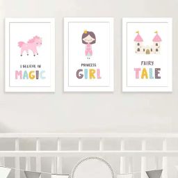 Art Street White I Believe In Maigic Wall Art Prints - Set of 3-31